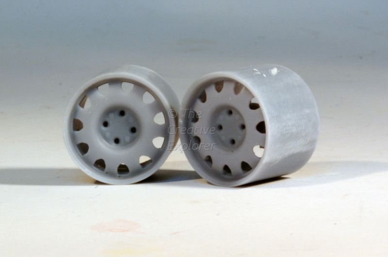 Set of 4 AMT Narrow Stock Steel Rims 1/25 Scale 